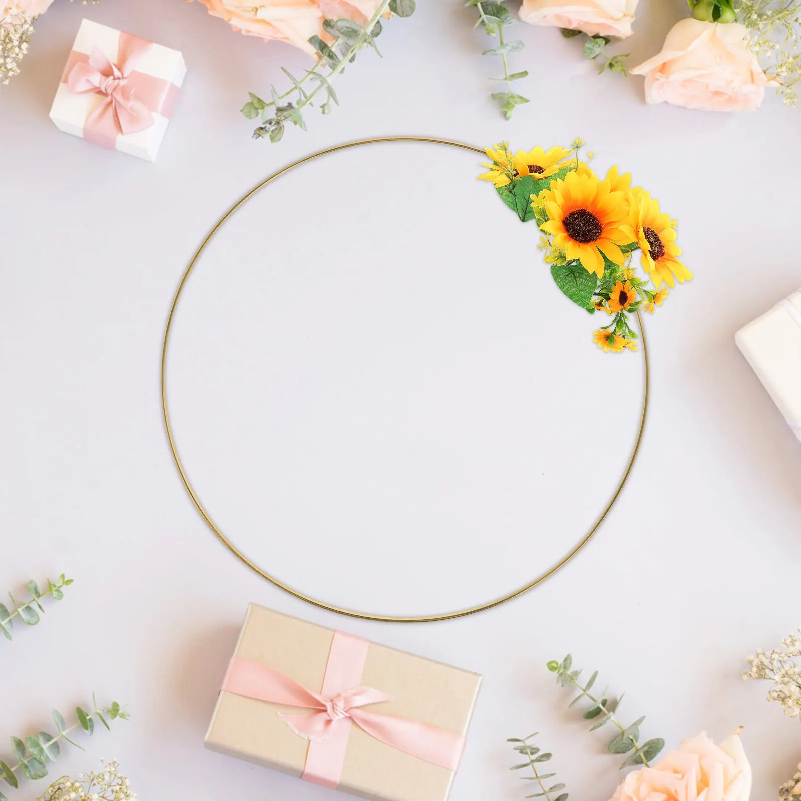 Juego de 7 Aros Metálicos de 30 cm para Coronas, Aros de Hierro Galvanizado Resistentes, Aros Florales Elegantes con Acabado Electrolítico para Manualidades
