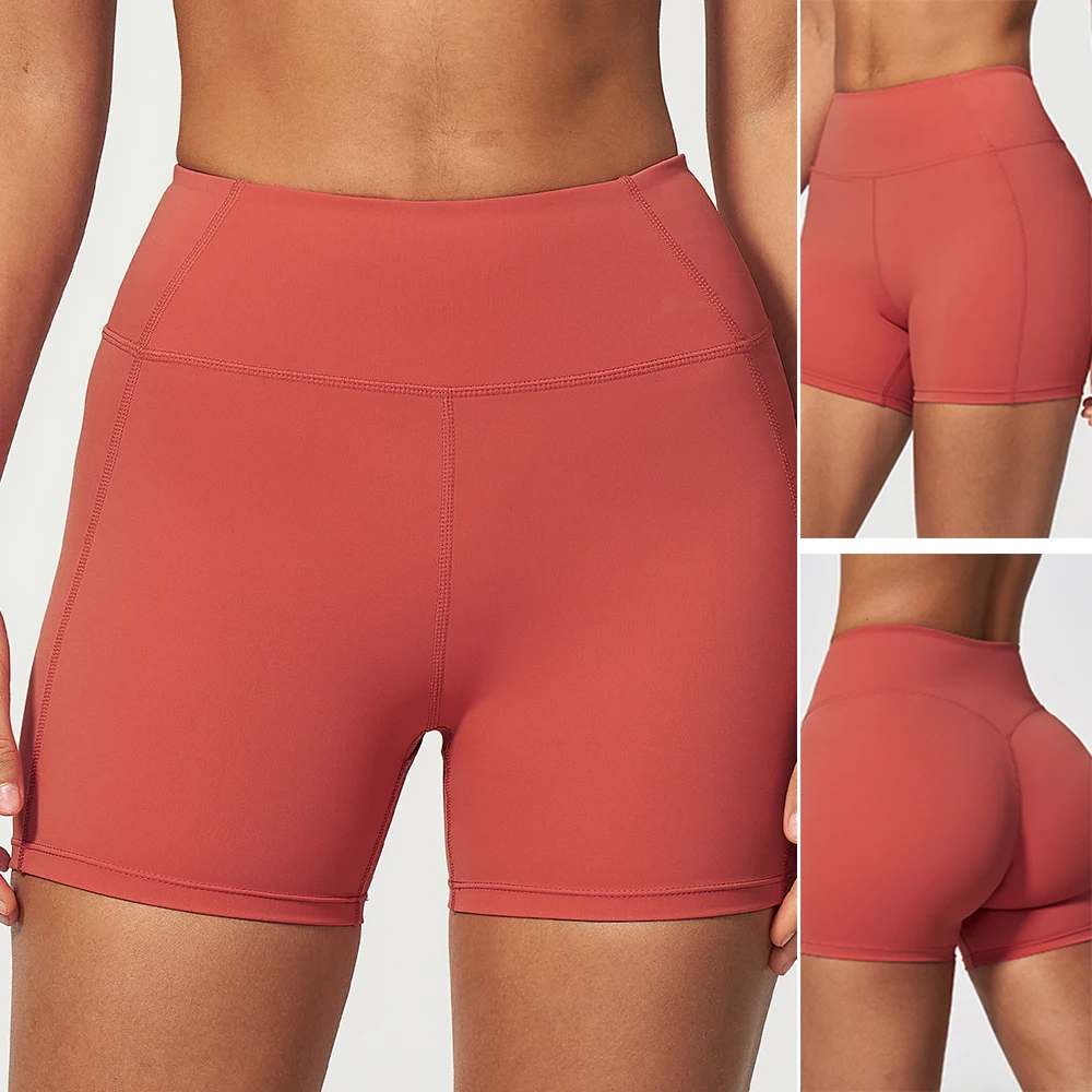Women High Waist V Back Biker Yoga Shorts Soft Stretch Workout Short Pants Fitness Running Workout Athletic Push Up Gym Shorts