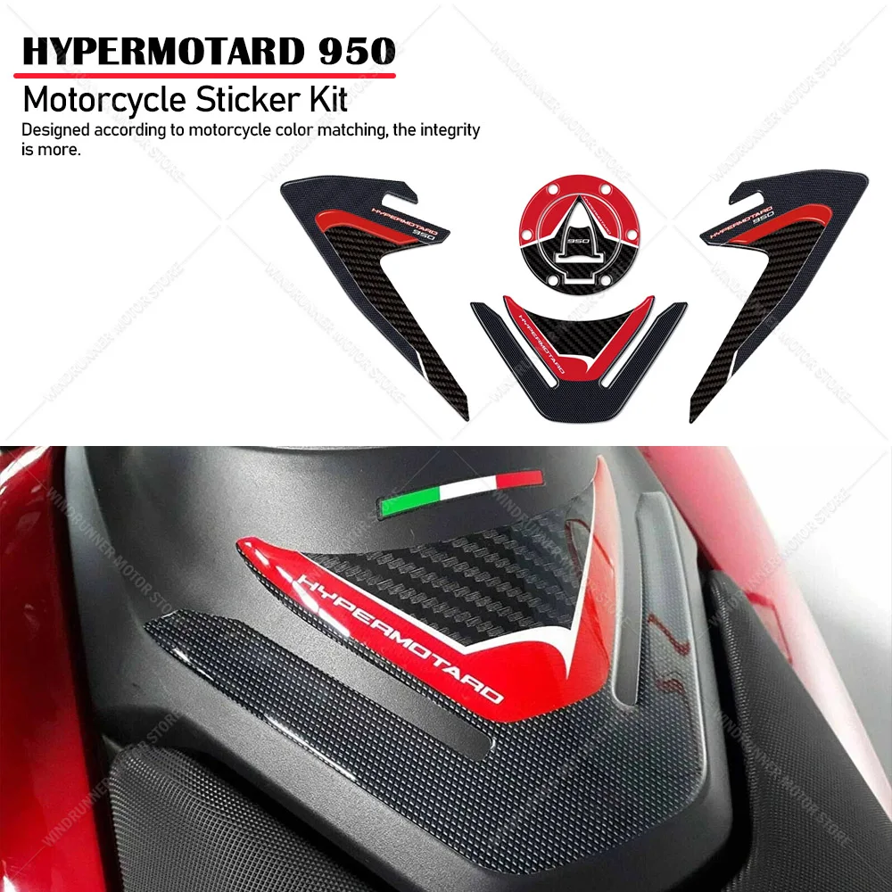 

Motorcycle Accessories 3D Gel Tank pad Protector Decal Stickers Kit 3D Epoxy Resin Waterproof Sticker For HYPERMOTARD 950