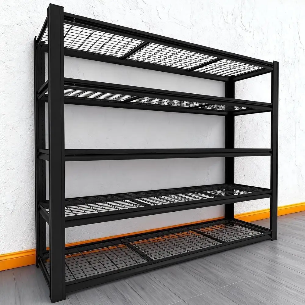 

5-Tier Adjustable Metal Storage Shelves, 84x62x24, Ideal for Garage, Basement, and More