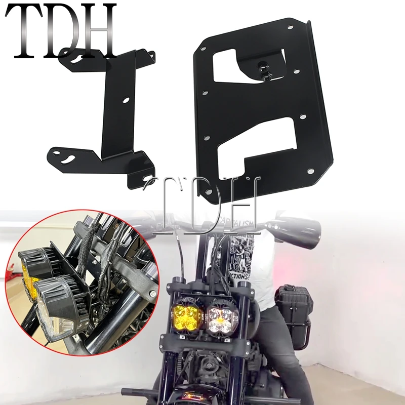 For Harley Softail FXFB FXFBS Fat Bob For Baja Designs LP4 Pro LED Light Lighting Bracket Combo Kit Headlight Mount Holder Frame