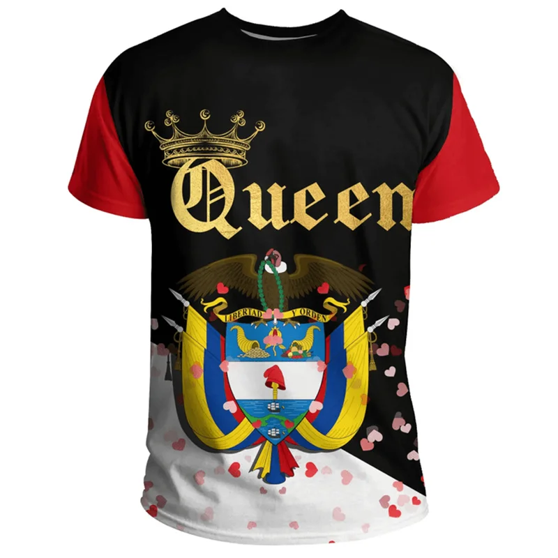 Summer Fashion New 3D Colombia National Flag Emblem Printing T Shirt Colombia Coat Of Arms Graphic T-shirts For Men Vintage Tops