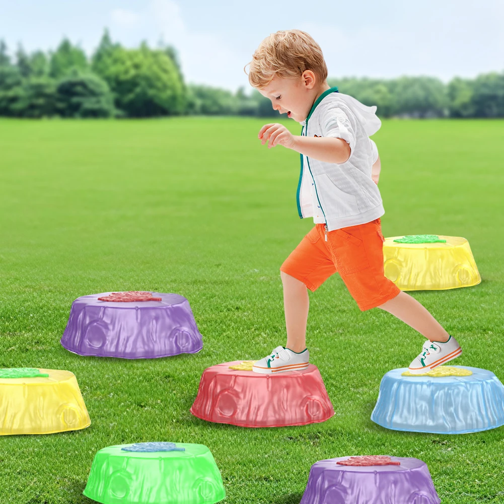 Stepping Stones for Kids 6/8 Light up Balance Stepping Stones Sensory Toddler Stepping Stones for Promoting Toddler's Balance