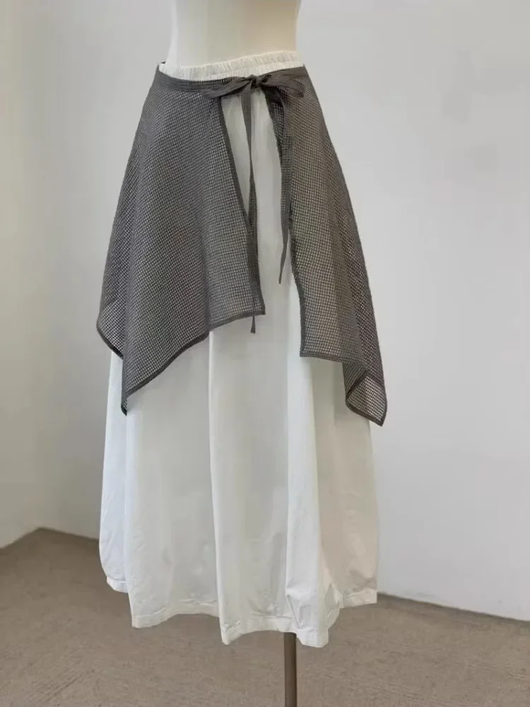 2025 Faldas Mujer De Moda Falda tejida Y2k ropa De Mujer moda vendaje Jupe Casual verano Saia Irregular ahuecado ​ faldas