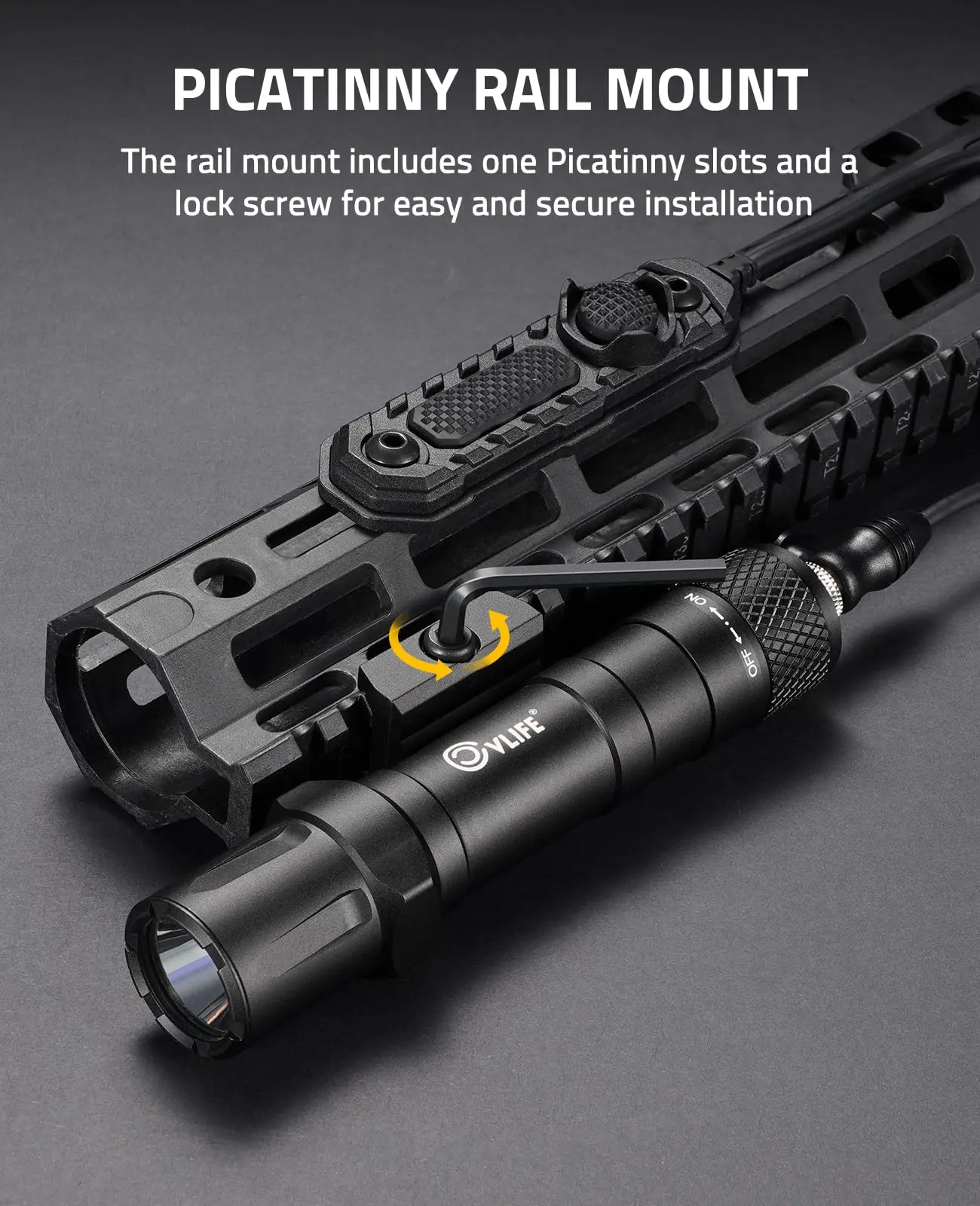 Imagem -04 - Lanterna Tática para Picatinny Rail Pressão Recarregável Modos Estroboscópicos Rifle 2000 Lumens