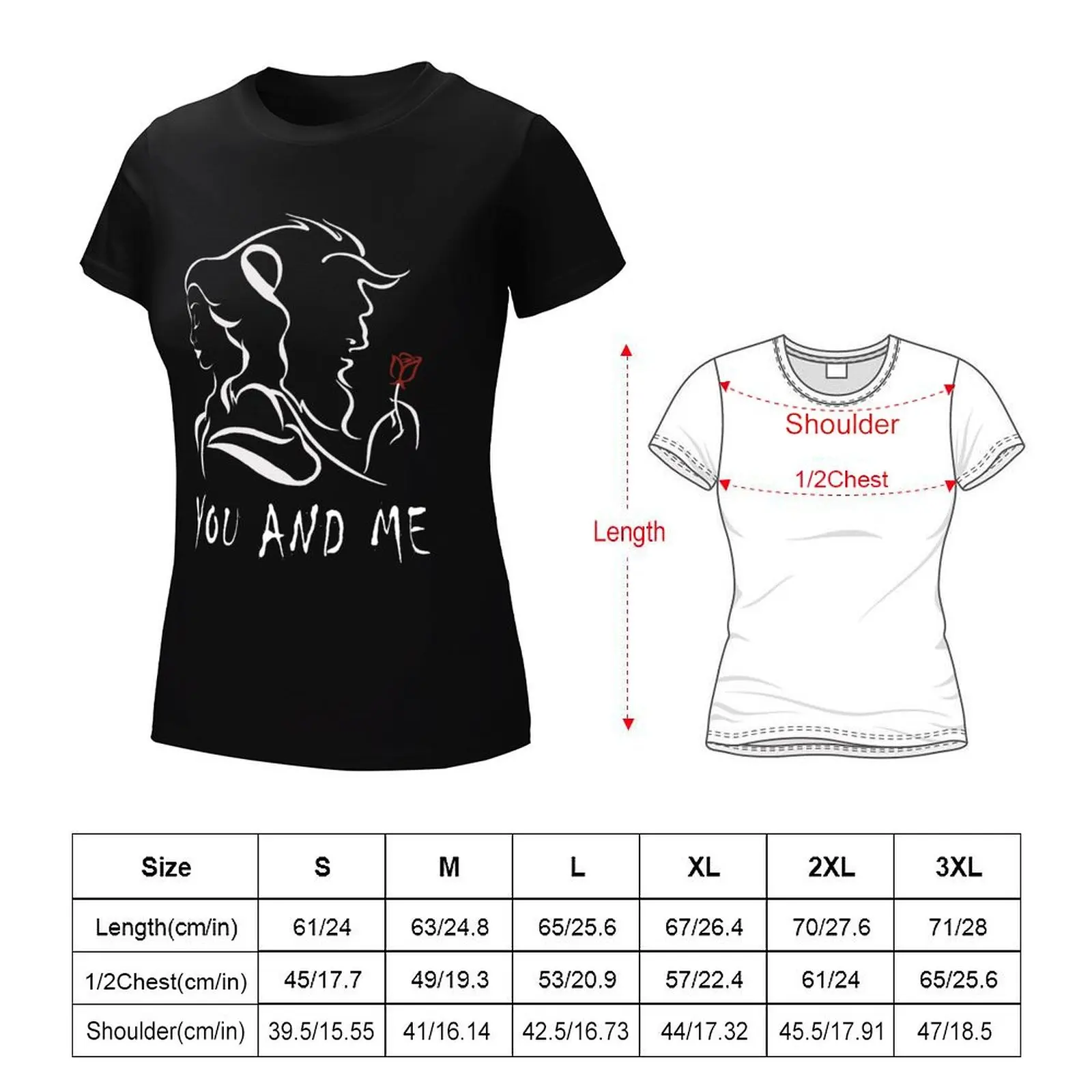 Camiseta You And Me para mujer, camisetas gráficas de verano, camisetas gráficas