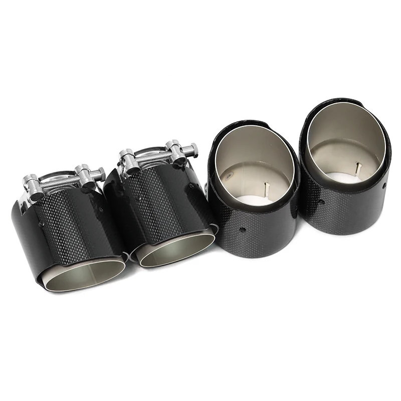 4 PCS/lot Carbon Fiber Matte Car Exhaust Tip For BMW M2 F87 M3 F80 M4 F82 M5 F10 M6 F12 Muffler Tip ID 70mm Nozzle Tailpipe