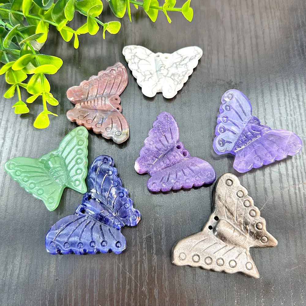 1PC Natural Butterfly Carving Radiant Blend of Beauty and Energetic Power intricate crystal structure