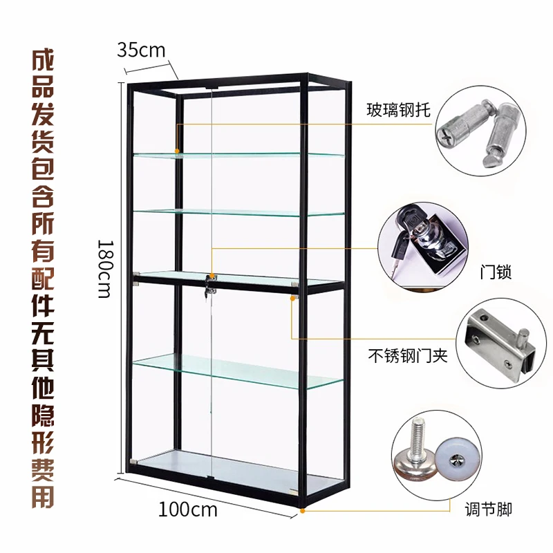 Figura armário de exibição de vidro comercial transparente loja modelo cosmético amostra boutique exibição de produtos