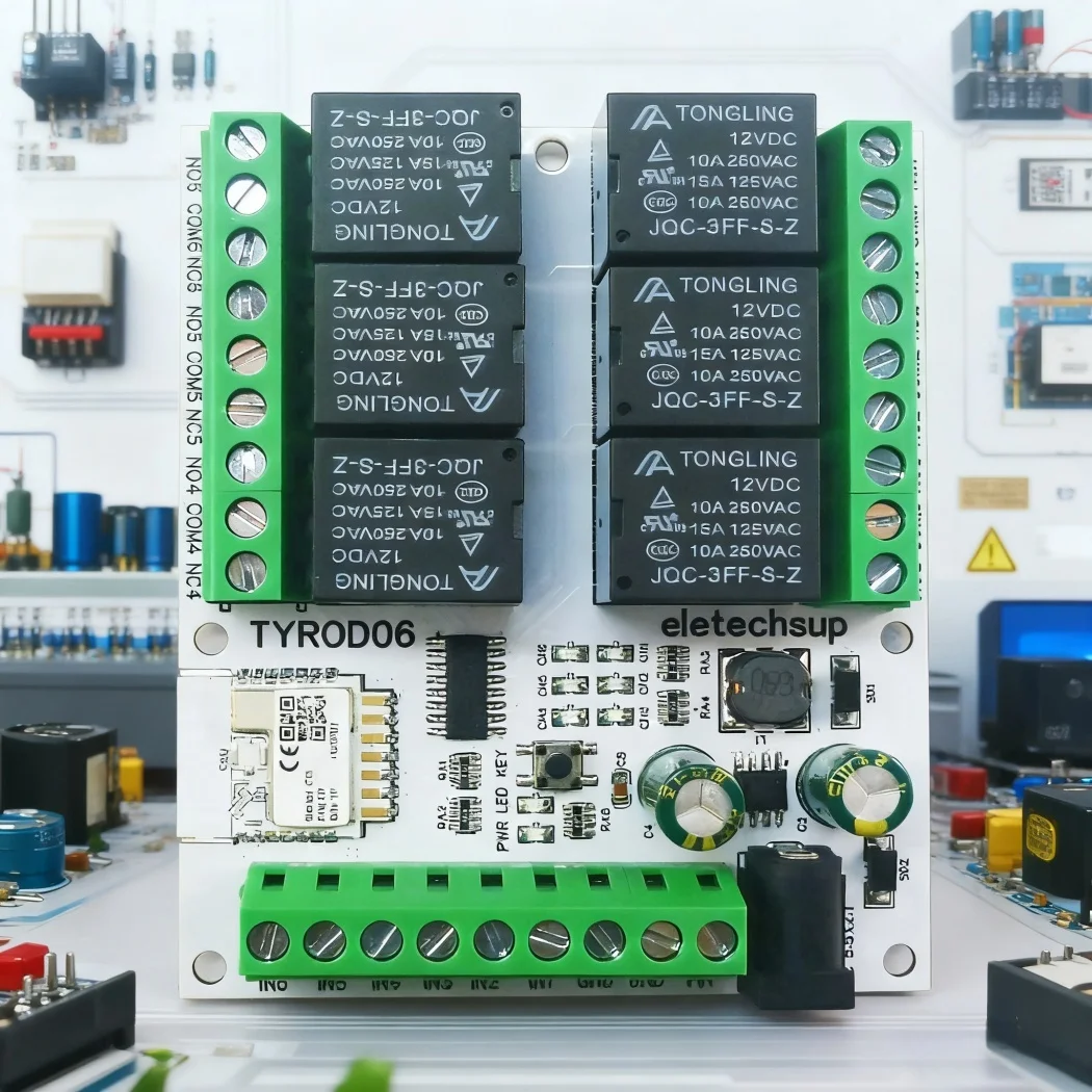 

Приложение Tuya IOT DC 5 В 12 В 24 В 6DI-DO интеллектуальный пульт дистанционного управления TYROD06 Wi-Fi реле