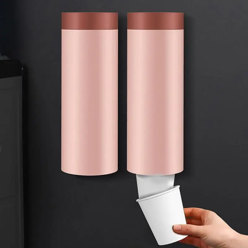 Disposable Paper Cups Dispenser Wall Mounted Dust-proof Plastic Cup Holder Cup Storage Rack Cup Container Paper Cup Storage Rack