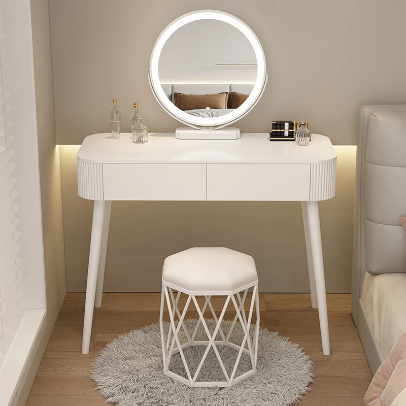 

French Minimalist Vanity Table Beauty Trendy Drawers Storage Vanity Table Organizer Bedroom Coiffeuse De Chambre Furniture