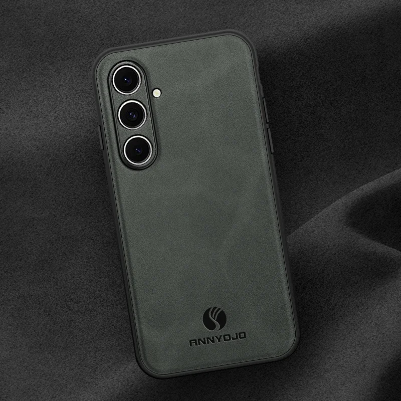 For Samsung Galaxy S24 FE Case Built-in Magnet Plate PU Leather Skin Shockproof Back Cover Hard Case for Samsung S24 FE S24FE 5G