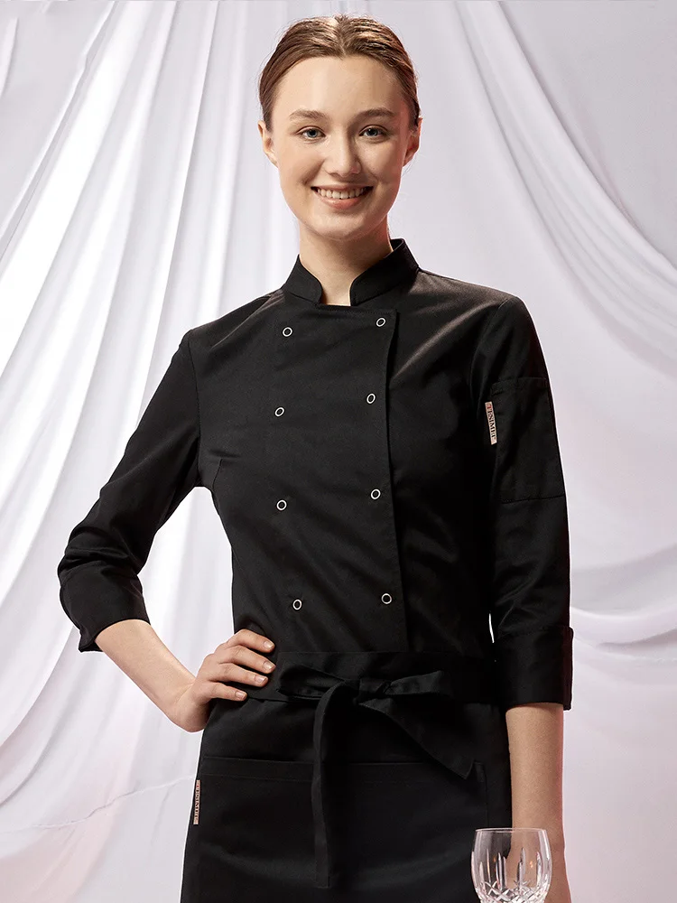 Hotel Female Chef Uniform Restaurant Waitress Jacket Catering Cook Cooking Coat Cafe Bakery Kitchen Waiter Work Costume