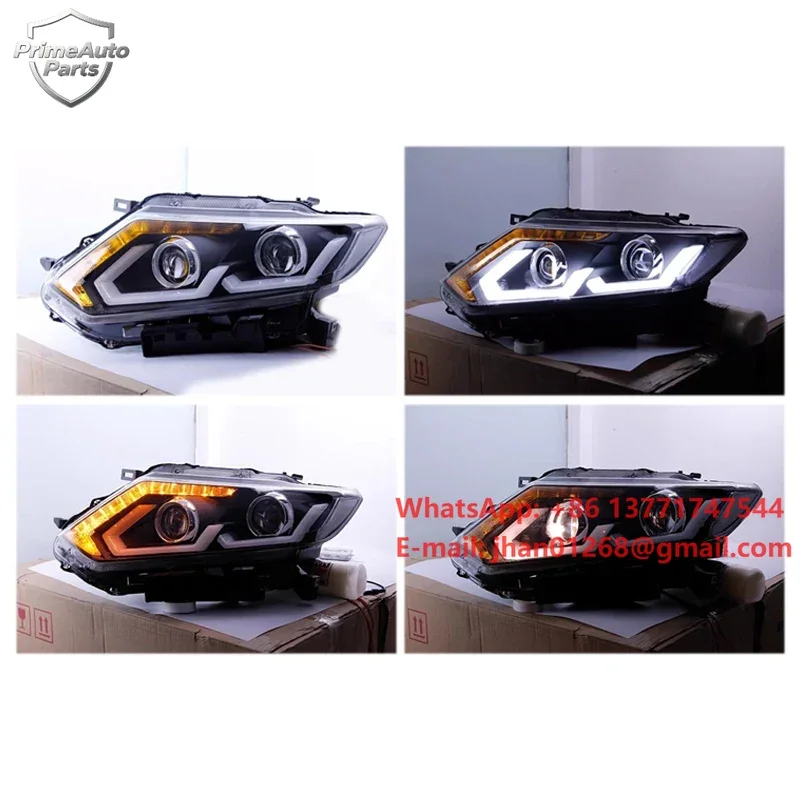 DRL Lamp Car OEM Car Head Light Modify Semi-assembly LED Xenon Headlight for Nissan Rogue X-TRAIL 2014 2015 2016