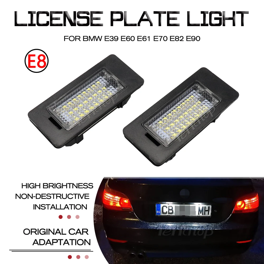 For BMW 5 Series E60 E39 E61 E70 E71 E72 E82 E84 E88 E90 E91 E92 E93 Rear Light Car License Number Plate Lamp Direct Replacement