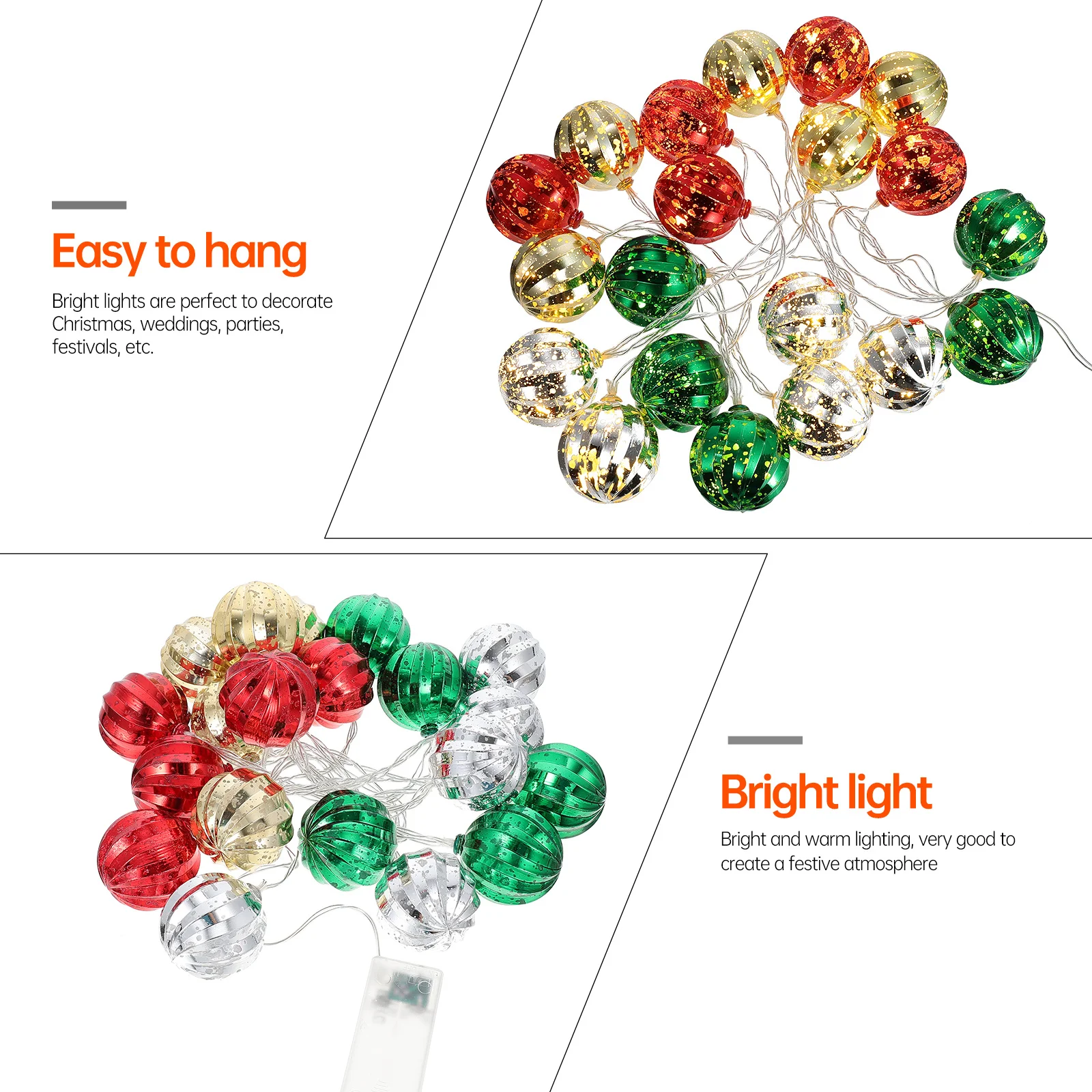 1 قطعة عيد الميلاد الكرة سلسلة مصباح ملون عيد الميلاد ضوء زخرفة الإبداعية مهرجان ديكور معلق ضوء عيد الميلاد الكرة سلسلة مصباح