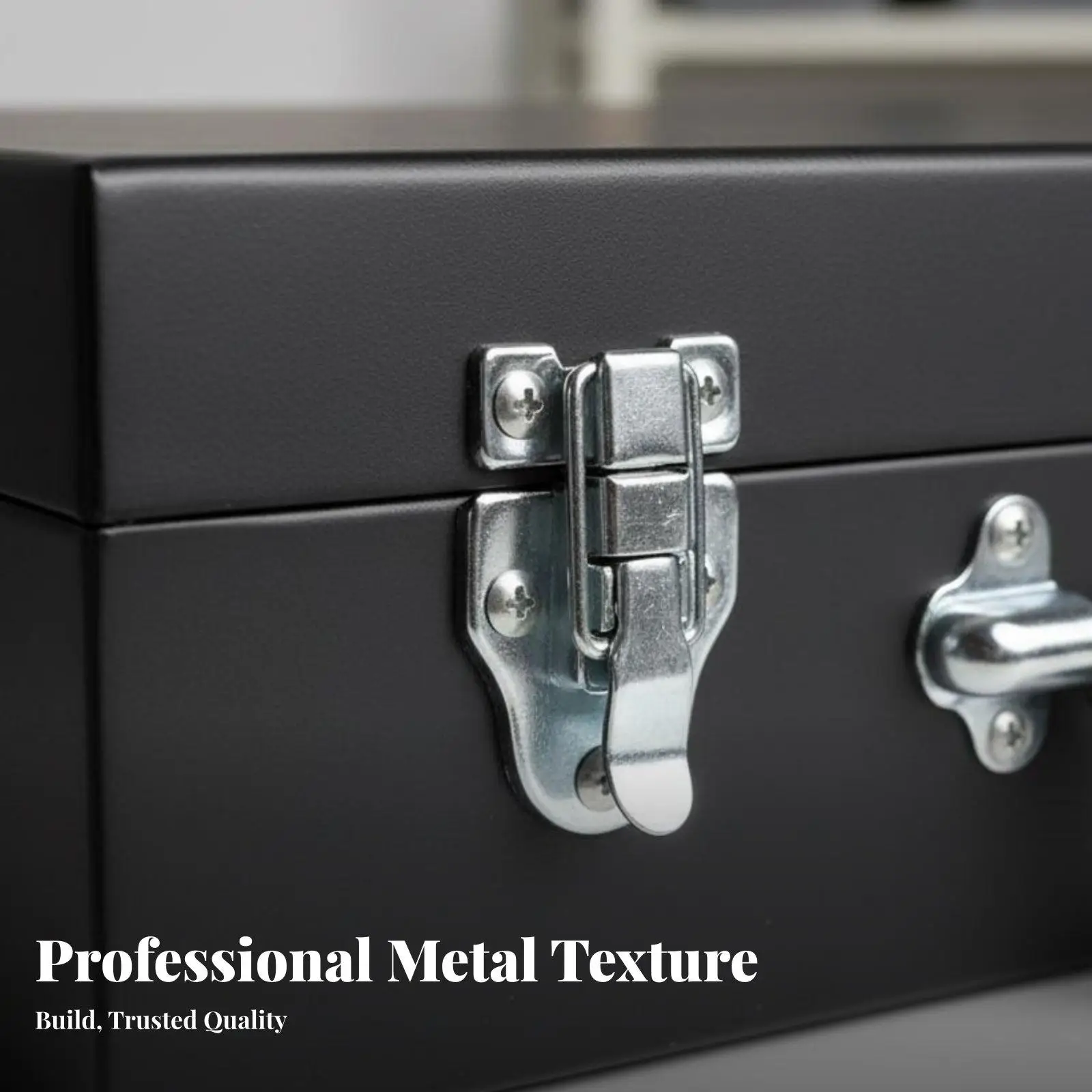 Cold Rolled Steel Toolbox for Power Tools and Hand Tools Secure Portable Hardware Box for Job Site Organization
