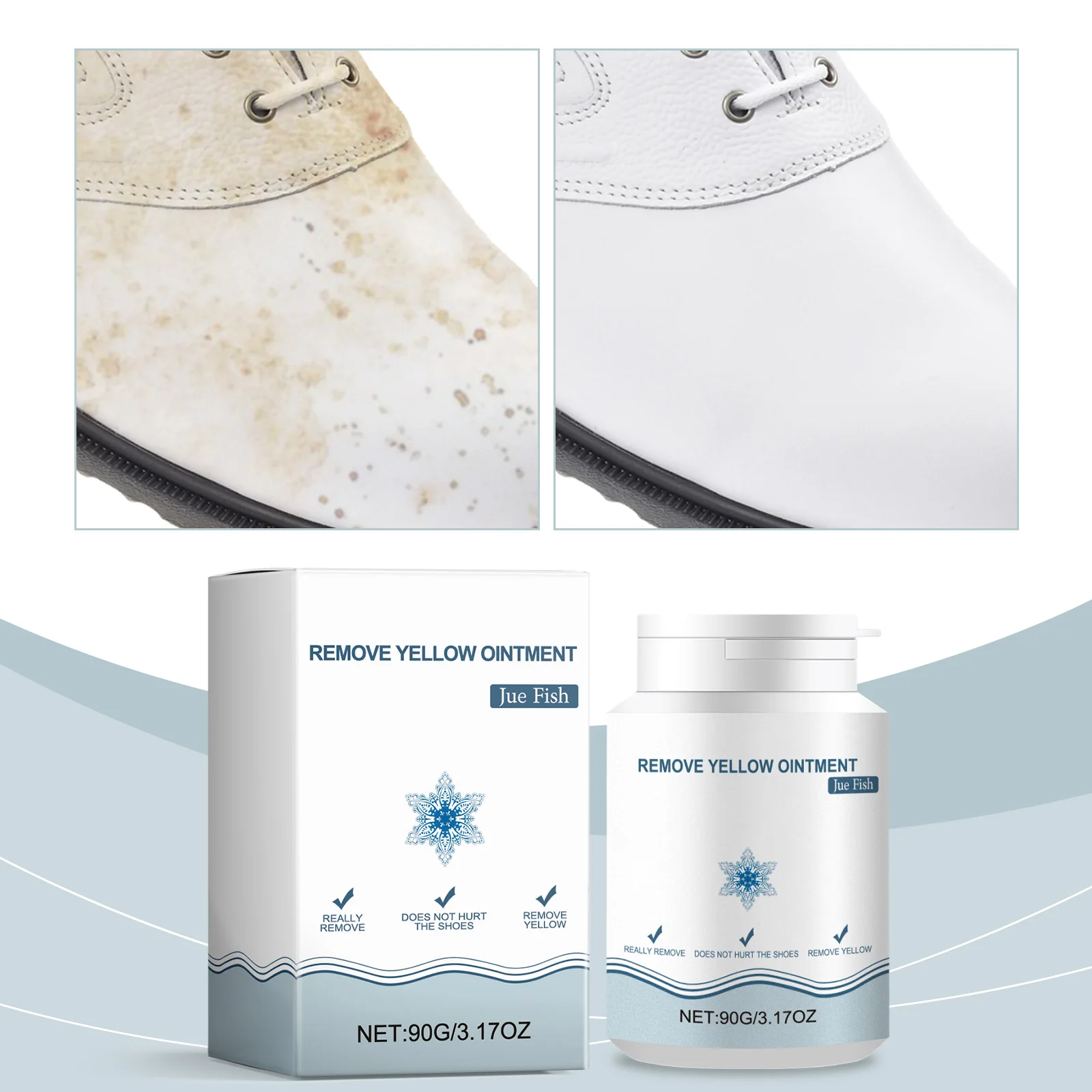 

Shoe Stain Remover Yellowing Gel Oxidizing Cleaning Stain Yellow Trim Waterless Gel Small White Shoes