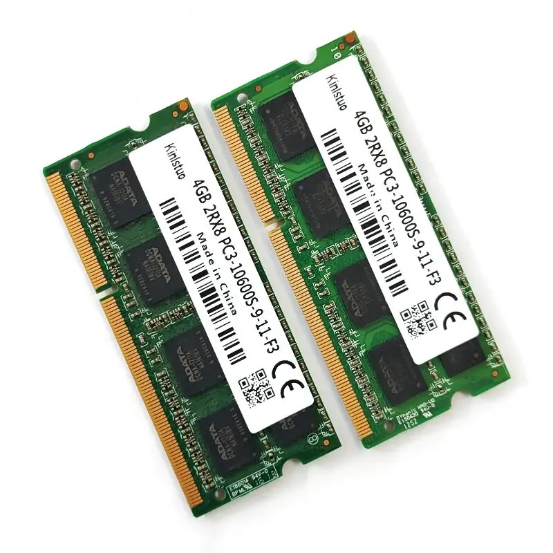 Memória ddr3 4gb 2rx8 1333 sodimm PC3-10600S-9-11-F3 v 204pin dos rams ddr3 4gb 1.5 mhz de kinlstuo do portátil