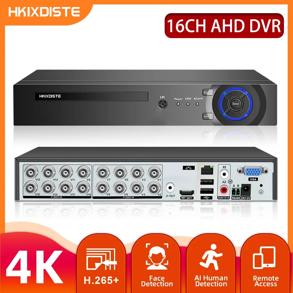 16CH AHD DVR HD 8MP CCTV Security Camera System Kit 6 IN 1 16 Channel Hybrid DVR 8 Channels Digital Video Surveillance Recorder