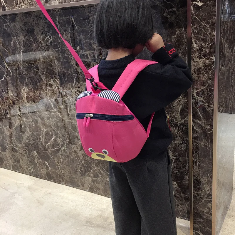 아동가방 High Quality Walking Strap Cute Anti-lost Toddler School Backpack Cartoon Bear Baby Bags Light Kindergarten Shoulder Bags