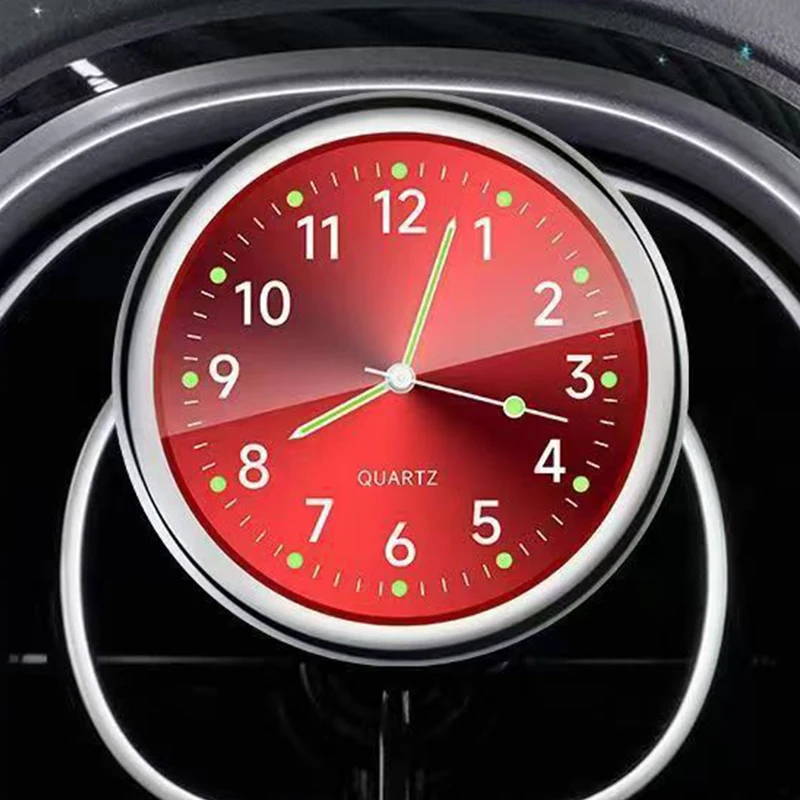 Automobile Clock Dashboard Car Clock Interior Decor Portable Mini Clock Decoration Luminous Analog Watch Ornaments For Cars