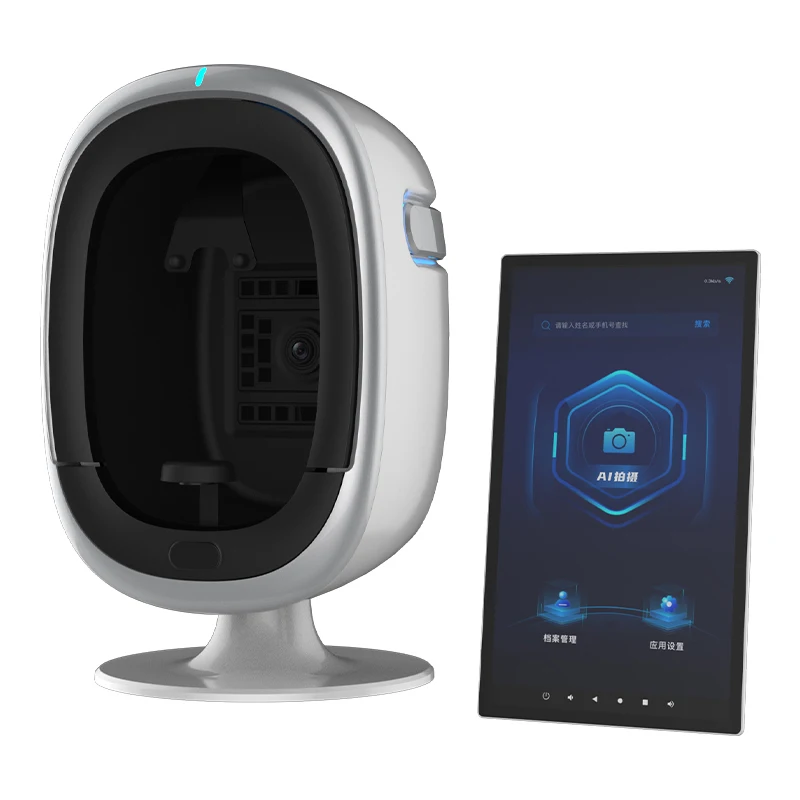 15.6 pouces nouvelle Machine d'analyse de peau du visage 3D analyseur de peau Machine faciale 8 spectre lumineux analyseur de peau Scanner