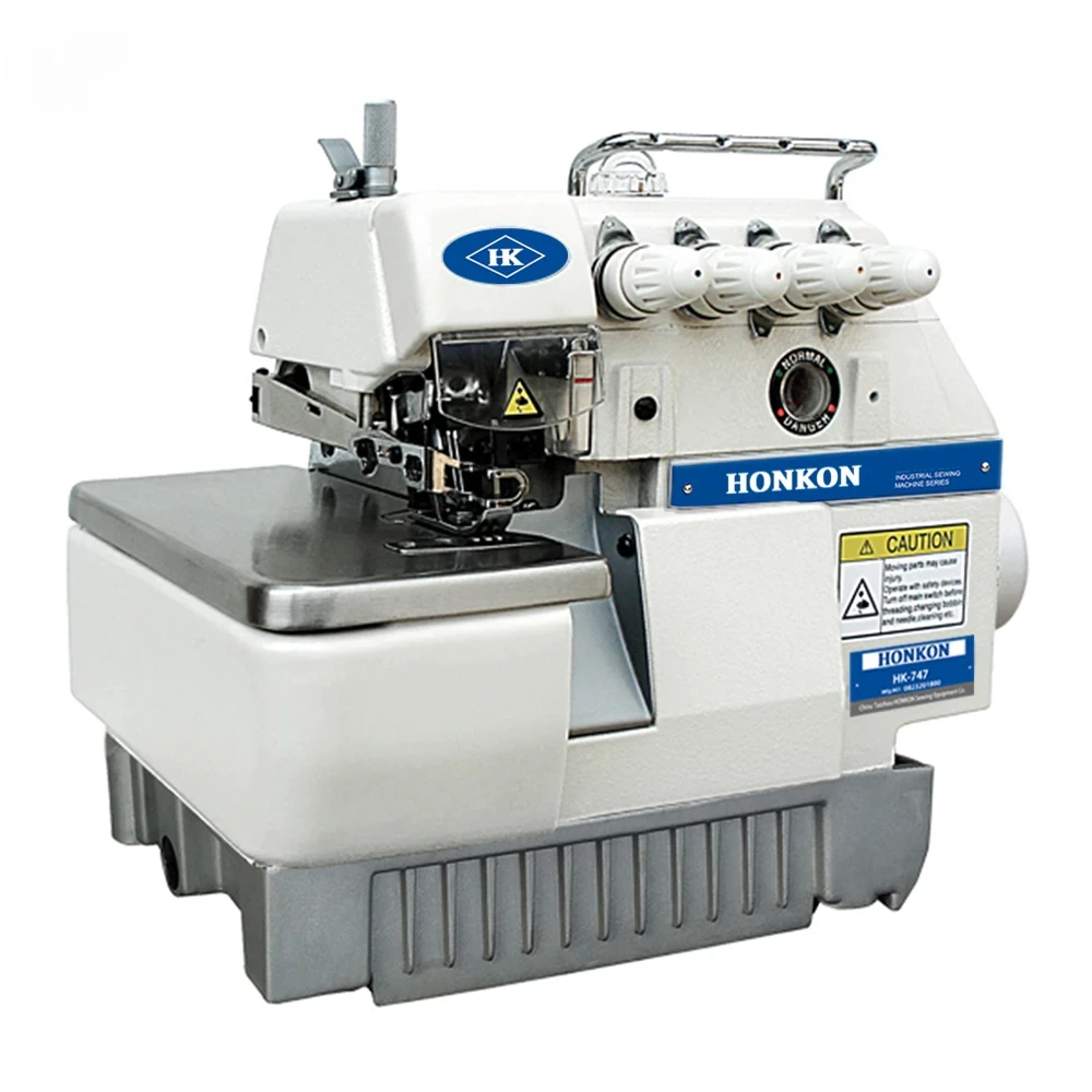 

HONKON Hot Sale HK-747D direct drive low noise industrial Multi-functional Overlock Sewing Machine for common fabric