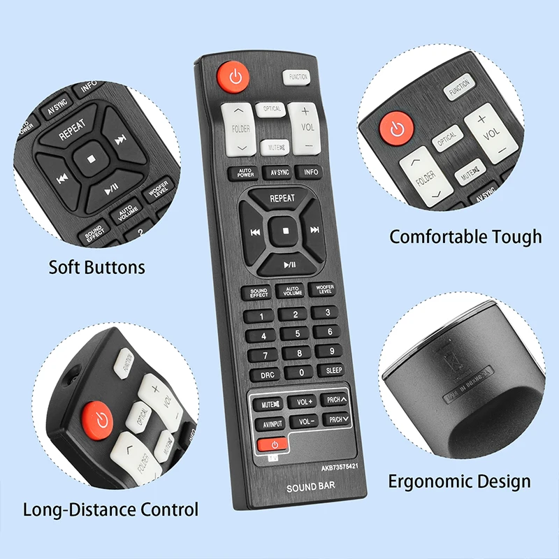 AKB73575421 Remote Control For LG Soundbar NB421 NB2420A NB2430 NB3530 NB3530A NB3540 NB3730A NB4530 NB4530A NB4530B NB4532B