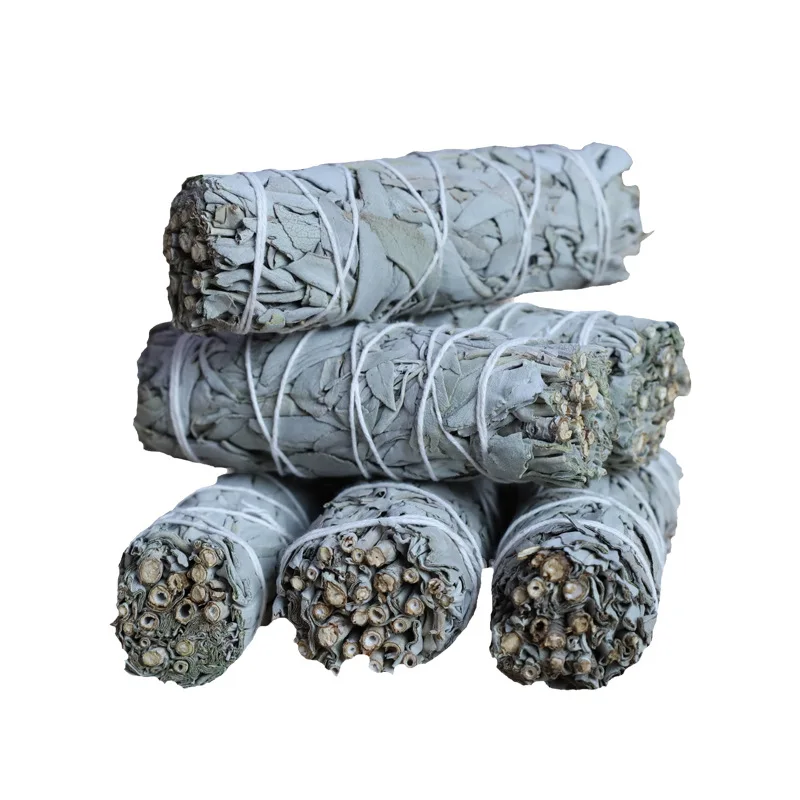 3 Bundles White Sage Long Lasting Fragrance White Sage California Salvia Japonica Aromatherapy Home Indoor Air Freshener 10.5cm