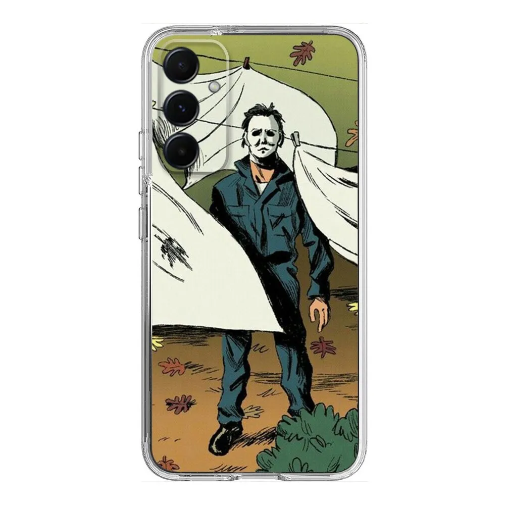 Michaels Myers H-Halloween Phone Case Clear Phone Case For Samsung  A71,70,52, 50, 40,31,A50,30S,21S Transparent Back Cover