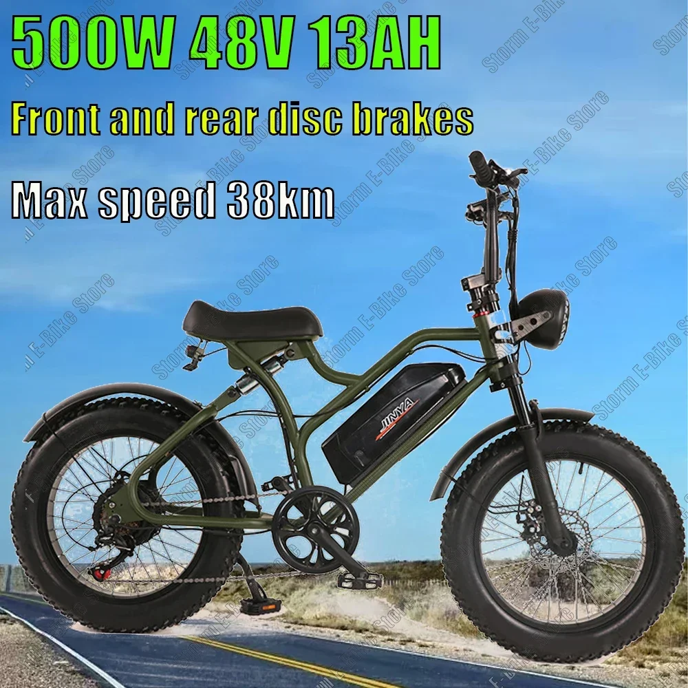 SXT-01 Mountain 1000W E-Bike 48V 13AH lithium battery 20*4.0 tire Electric Bike Double Shock Absorption Adult Motorcycle 40KM/H