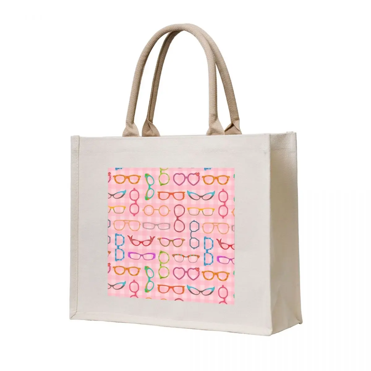 

Eyeglasses Retro Modern Hipster Pink Gingham Ver 2 Tote Bag eco bag folding Cloth bags great bag
