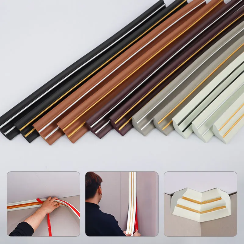 5M Foam Ceiling Corner Line Sticker Strip Self Adhesive Waistline Ceiling Decoration Strip Baseboard Border Corner Home Decor