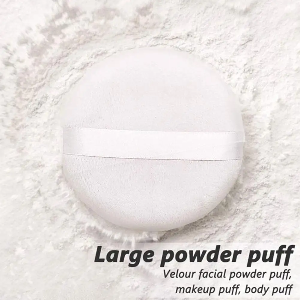 Soft Velvet Large Powder Puff para Cosméticos, Ferramenta de maquiagem de beleza, Body Puff, Fundação com Satin Ribb, U4A0