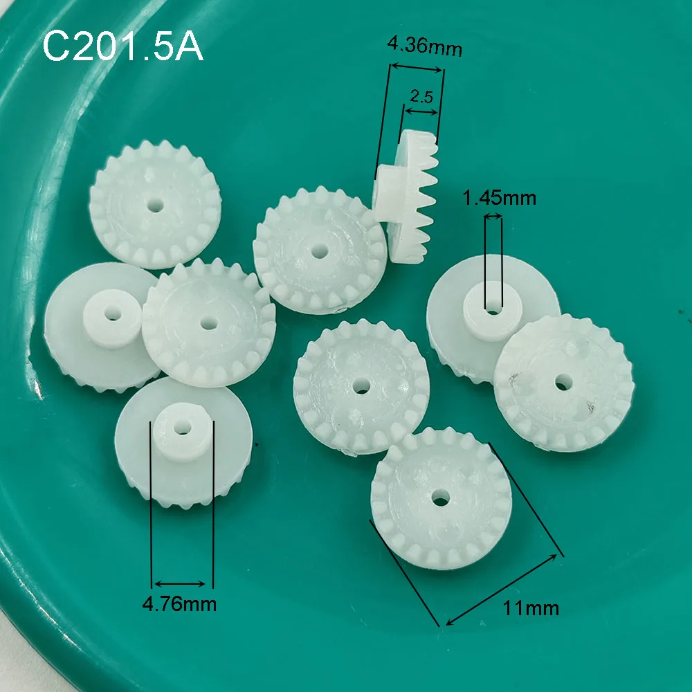 C20T 0.5M White POM Plastic Crown Gear OD11mm 20 Teeth Hole 1.5/2/2.5/3mm DIY Toy Model Pinion Parts C201.5A C202A C202.5A C203A