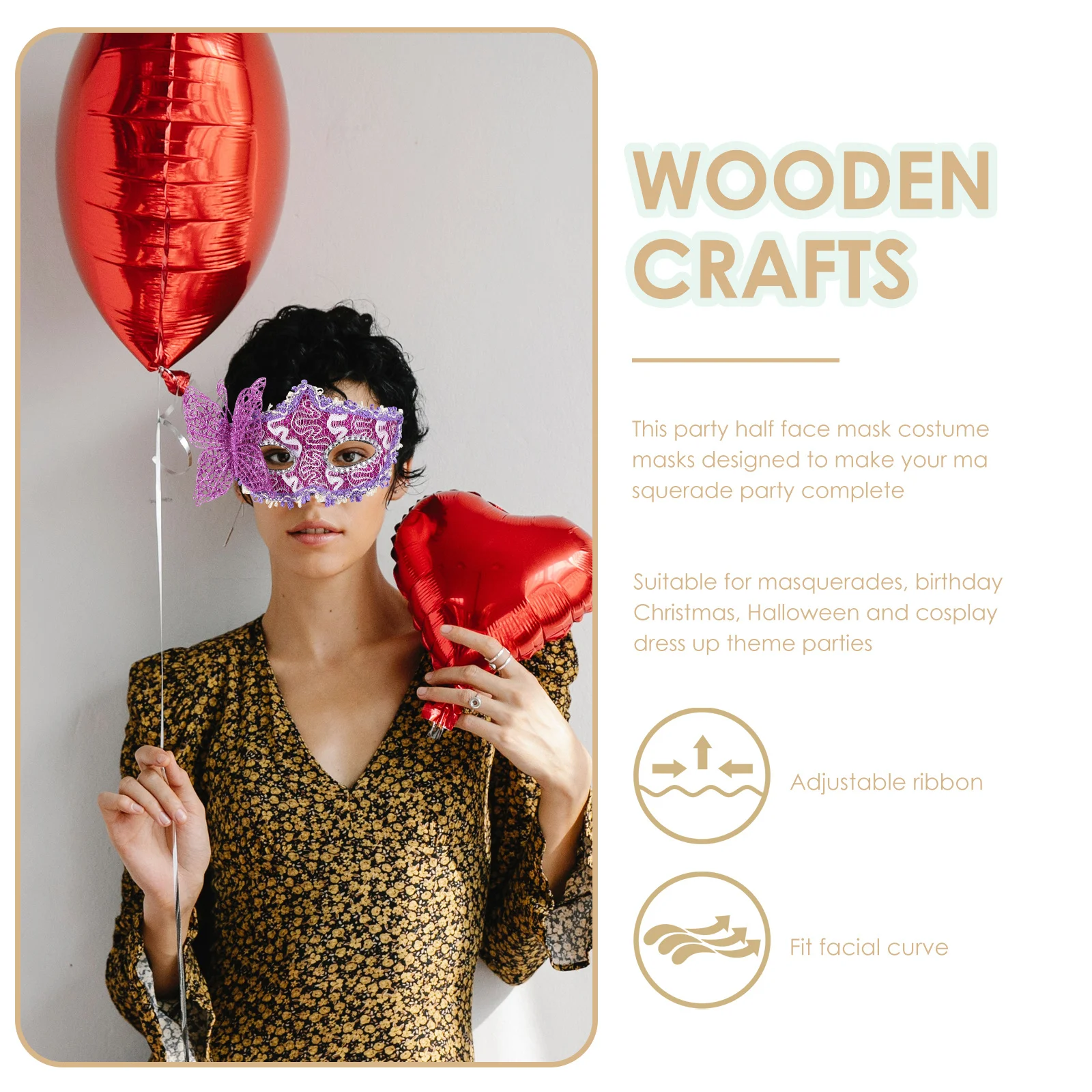 Máscara de mascote de borboleta, renda e plástico, meia face, máscara de festa para mulheres, baile de máscaras, halloween, cosplay, fantasia, adereço de festa