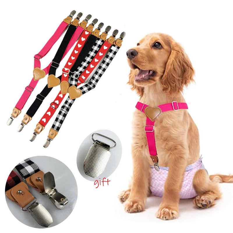 

Pet Dog Suspenders Female Dog Diaper Suspenders for Puppy Adjustable Harness Belly Bands for All Dogs Pant Skirt Clothes Keeper