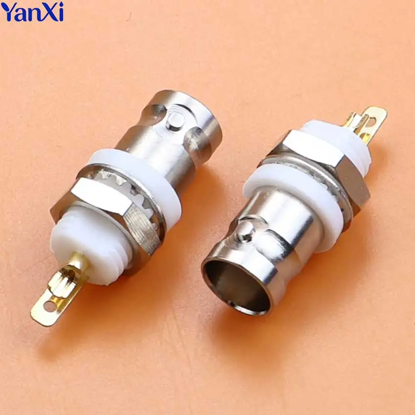 1/2/5Pieces BNC-50KY BNC-KY Insulated White Glue Q9 BNC Female Socket Welding Panel Connector With Nut Washer