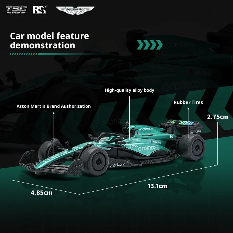 Genuine TSC Speed Card 1:43 Aston Martin F1 Car Model Simulation F1 Racing Car Model Alloy Peripheral Desktop Decoration