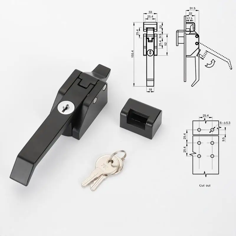 RV Over-Center Draw Latch Zinc Alloy Door Handle Lever Latch For Acoustic Enclosures Test Chamber Industrial Cabinet Accessories