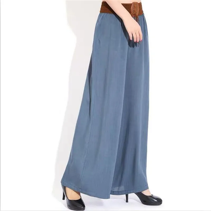 النساء بوهو السراويل الطويلة رقيقة مريحة عادية فضفاض بنطال ذو قصة أرجل واسعة حزام المرقعة بنطلون بنطلونات frescos دي فيرانو موهير #3