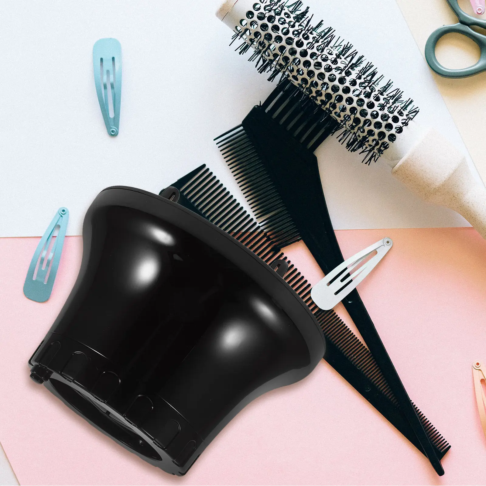 

Hair Dryer Diffuser Attachment Universal Plastic Adjustable Nozzles Large Hood Curl Enhancer for Curly Wavy Thick Hair Styling