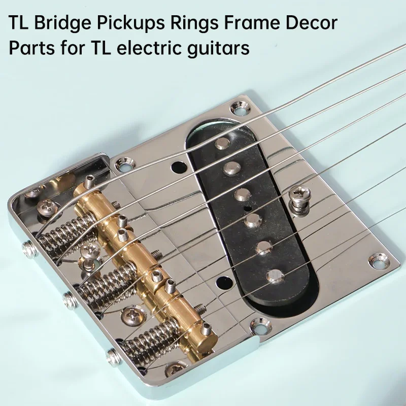 Sillines de puente TL cortos, marco de montaje de anillo de pastilla con tornillos para pieza de repuesto de guitarra eléctrica estilo Telecaster