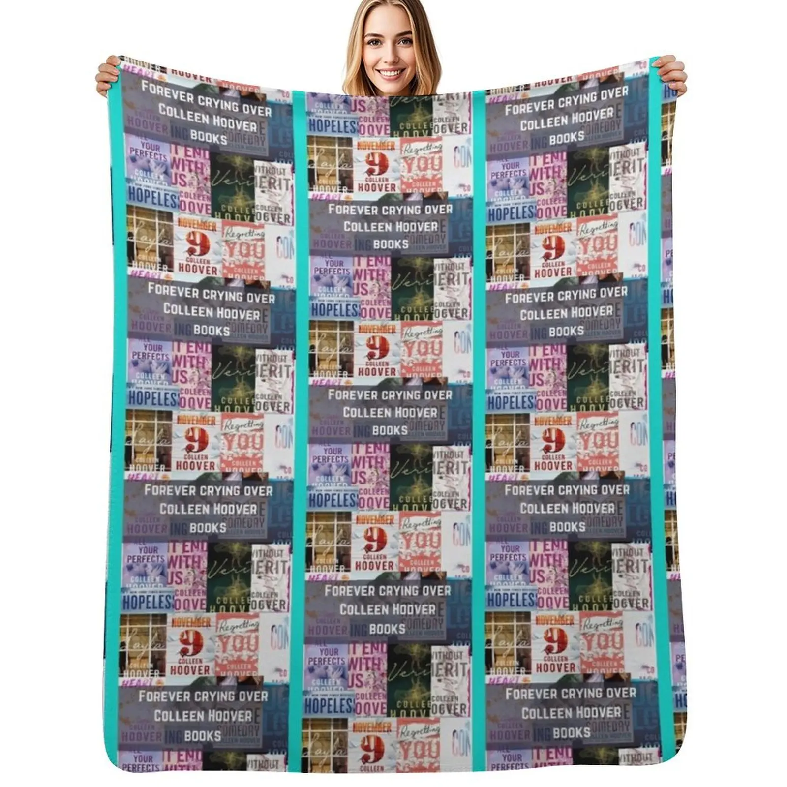 Colleen Hoover book design Throw Blanket Ultra Soft Flannel Fleece Blanket for All Seasons