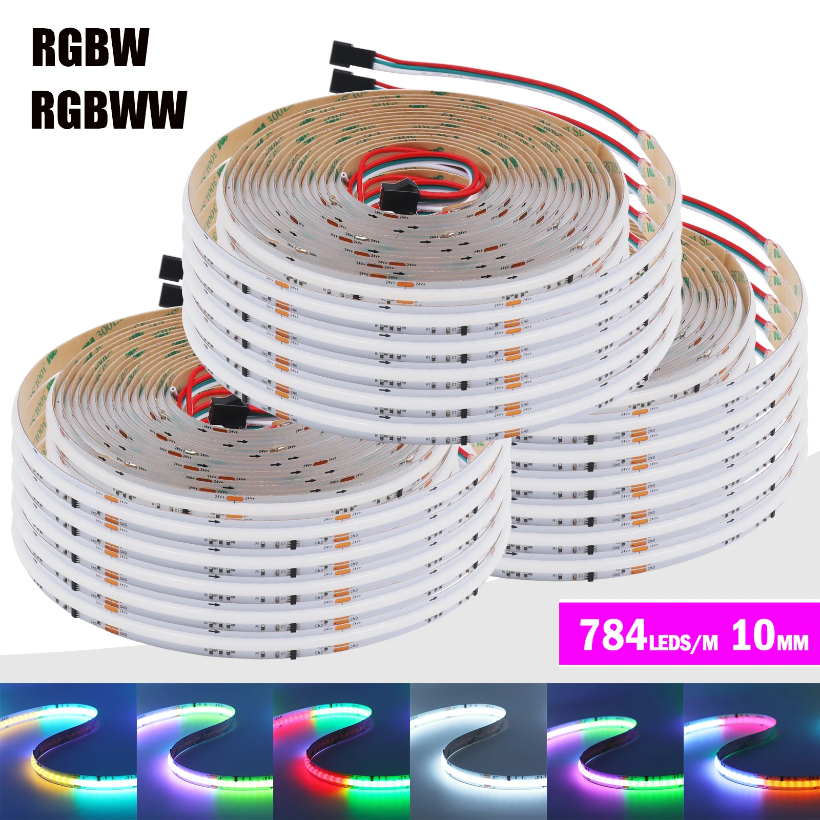 DC 24V COB LED Strip 784LEDs/M WS2811 Dream Color RGBW RGBWW IP20 TV BackLight Room Decoration Flexible Ribbon Led Tape Diode