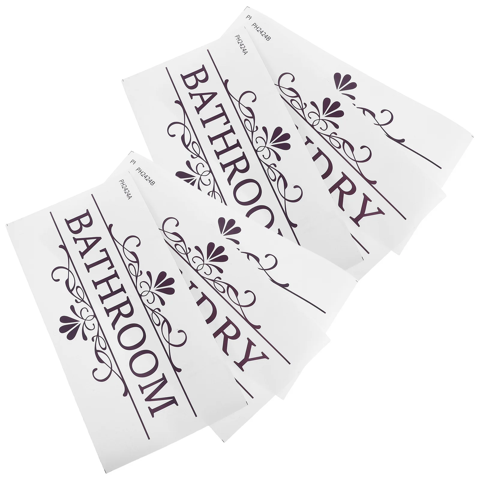 

2 set 2 Sets Pvc Bathroom Wall Stickers Waterproof Laundry Room Door Signs Decorative Vinyl Decals For Home Office Storage Room