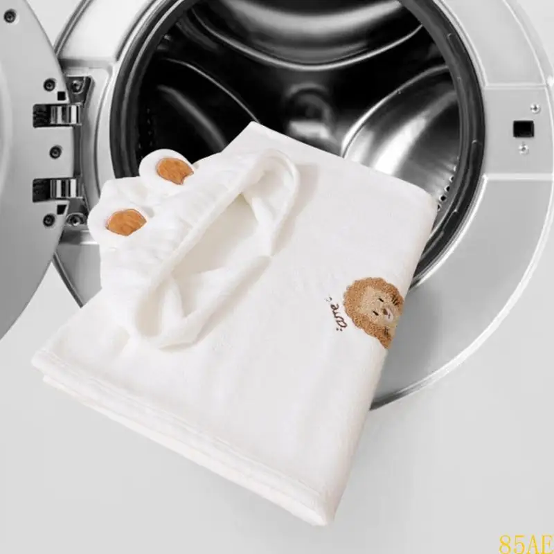 

85AE Bathrobe Hooded Blanket Children Infant Poncho Bath Towel for Toddler Newborn