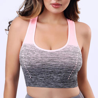 Sports Bra High Stretch Breathable Top Fitness Women Padded for Running Yoga Gym Seamless Crop Bra Gradient Sport Bra